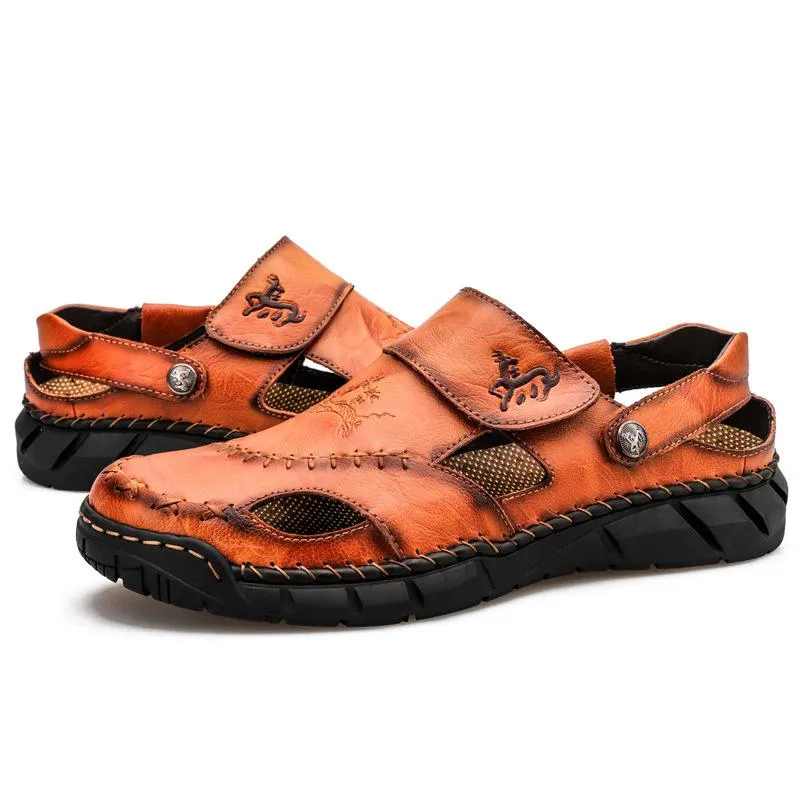 Men's Genuine Leather Beach Sandals 04478837YM