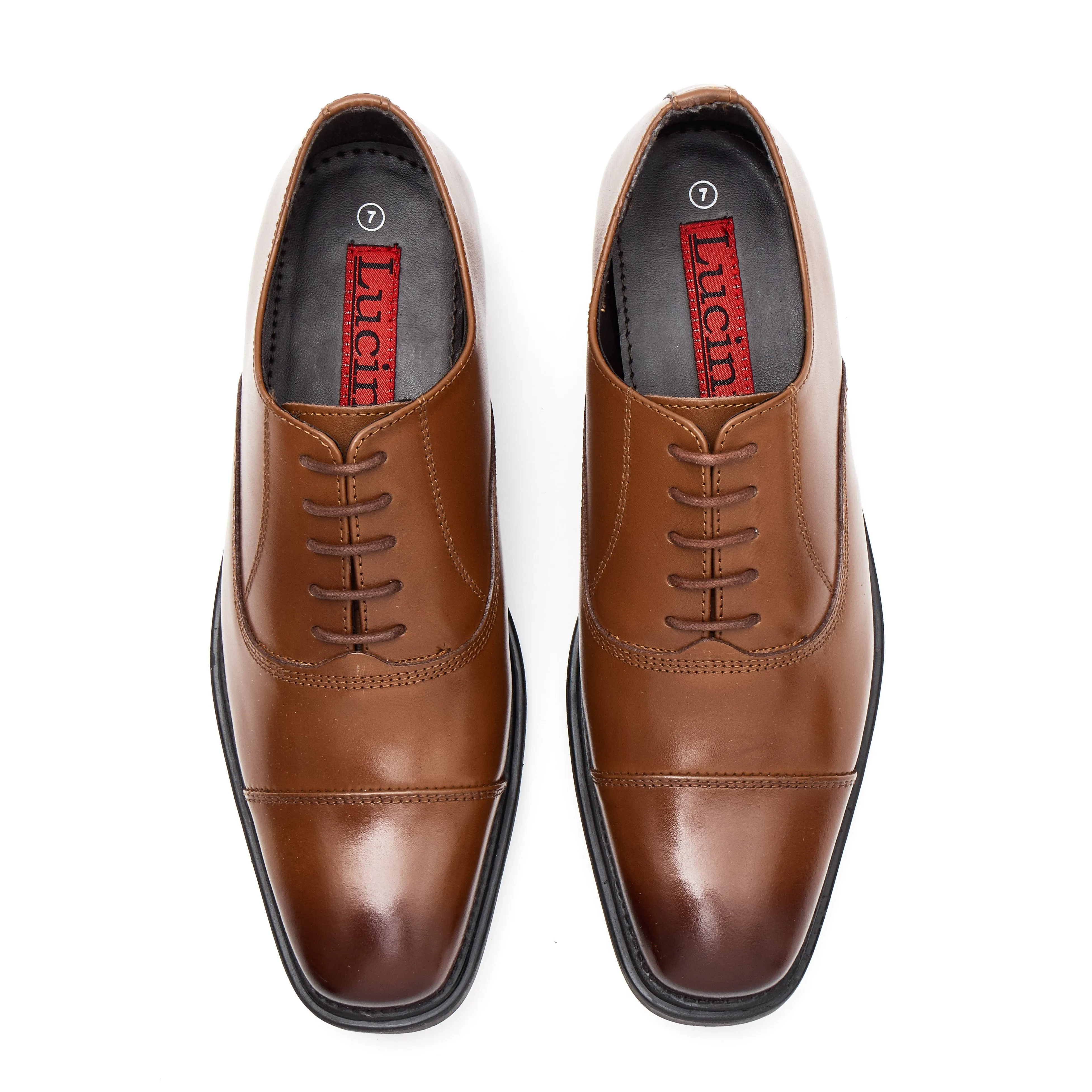 Mens Leather Formal Comfort Shoes-30977_Tan