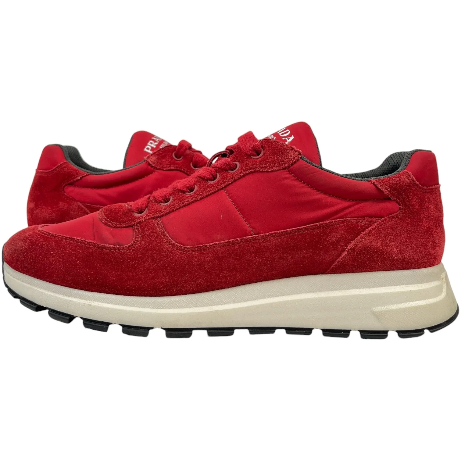 Men's Suede Logo Low Trainers Red Size EU 46 / UK 12