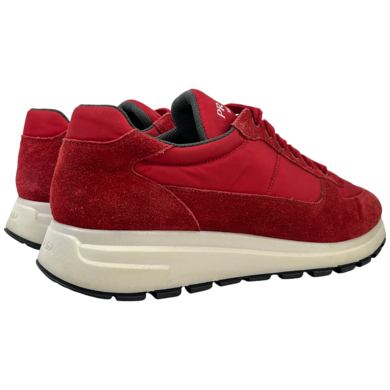 Men's Suede Logo Low Trainers Red Size EU 46 / UK 12