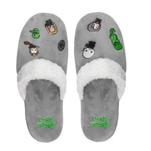 Mens Womens Harry Potter Kawaii Slippers Dark Grey - S/M