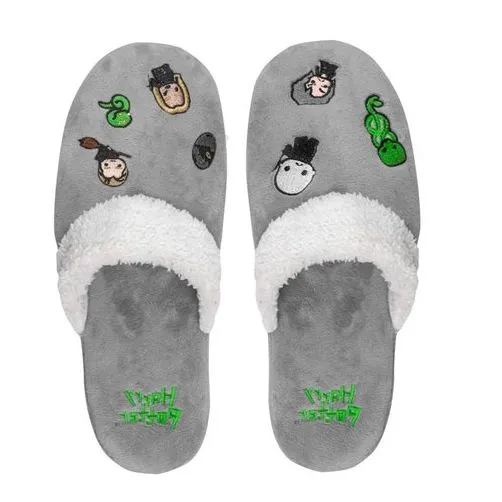 Mens Womens Harry Potter Kawaii Slippers Dark Grey - S/M