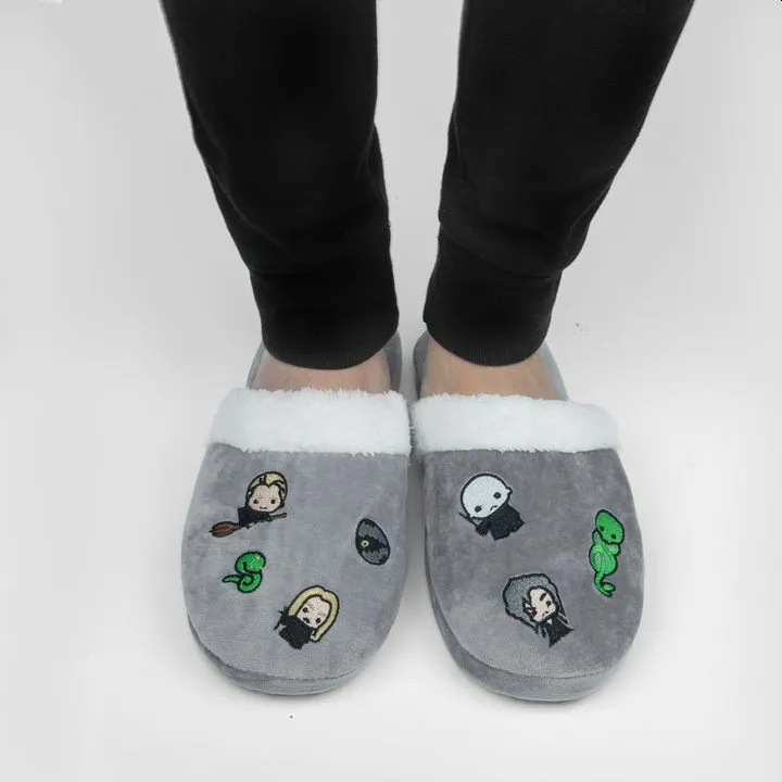 Mens Womens Harry Potter Kawaii Slippers Dark Grey - S/M