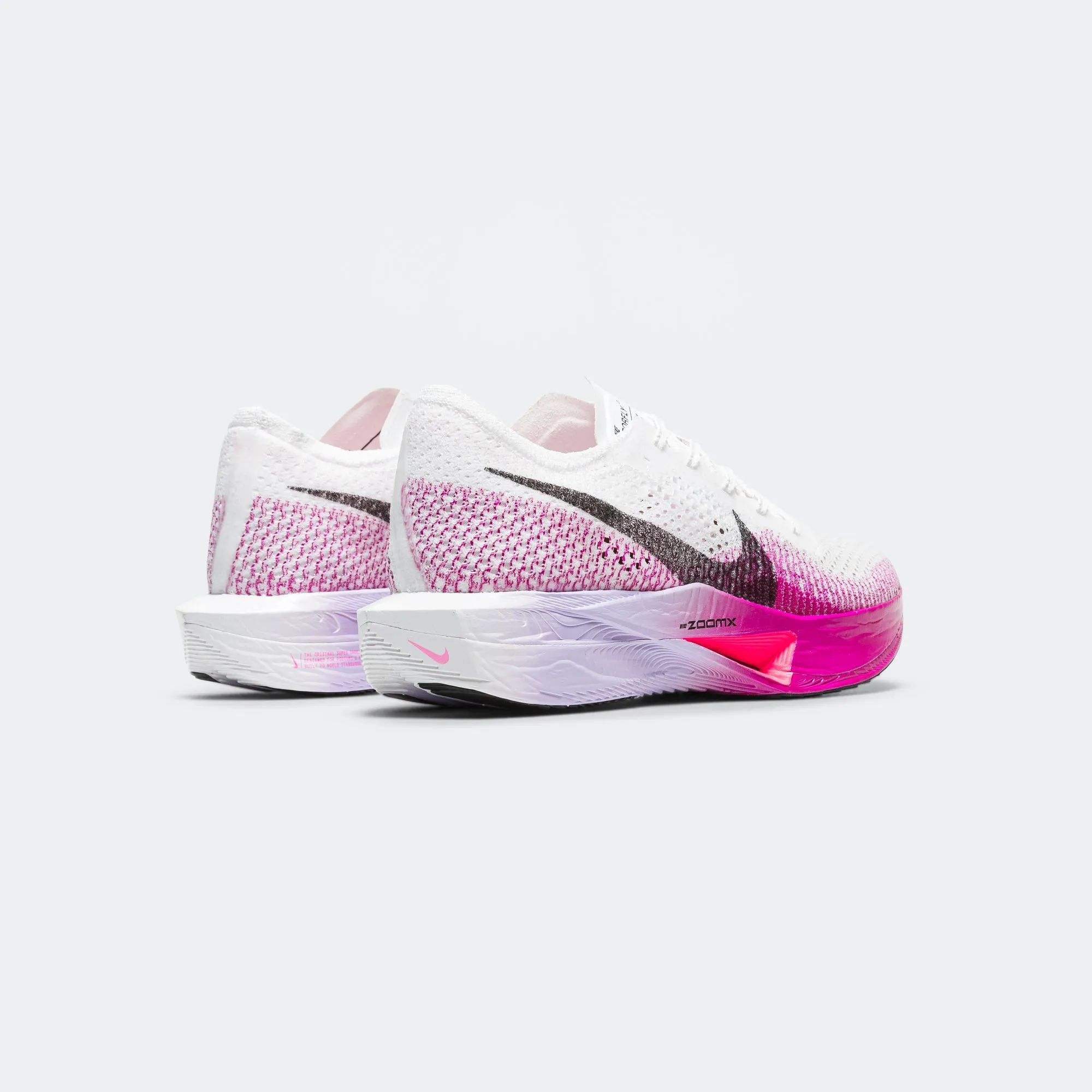 Mens ZoomX Vaporfly Next% 3 - White/Black- Vivid Purple