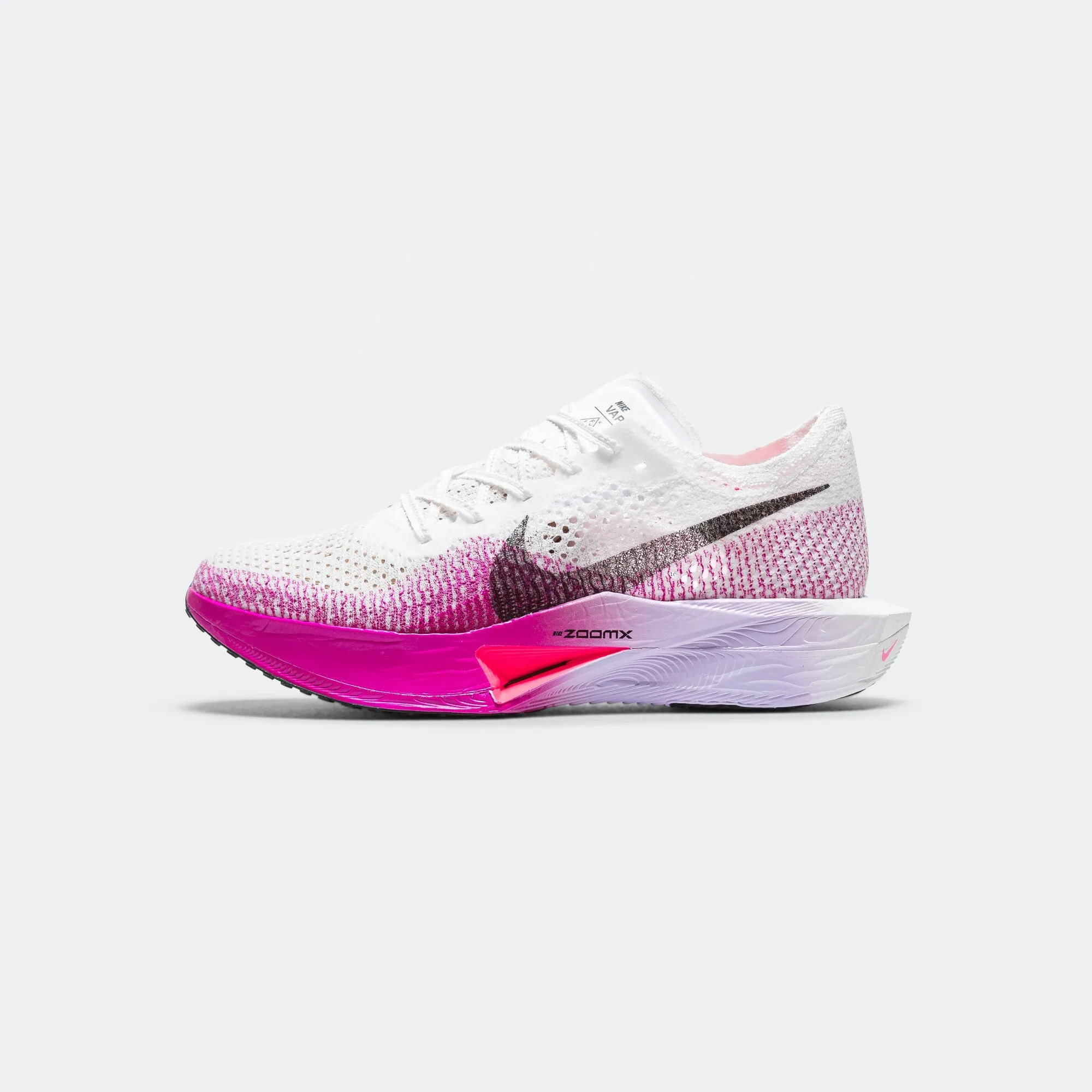 Mens ZoomX Vaporfly Next% 3 - White/Black- Vivid Purple