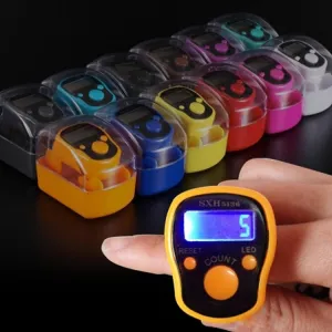 Multifunction Calorie Healthy Digital Electronic Pedometer Step Counter with Waist Clip, High Quality Ring Counter With LED Light, Electronic Finger Ring Counter, Random Color Delivery