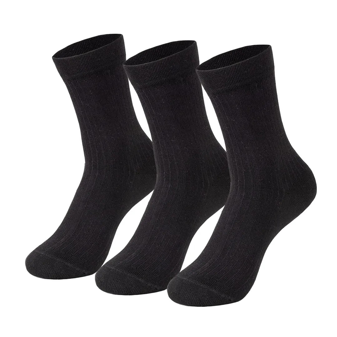 Mush Ultra-Soft, Odorless, Breathable Bamboo Calf Length Formal Socks (Black, 3)