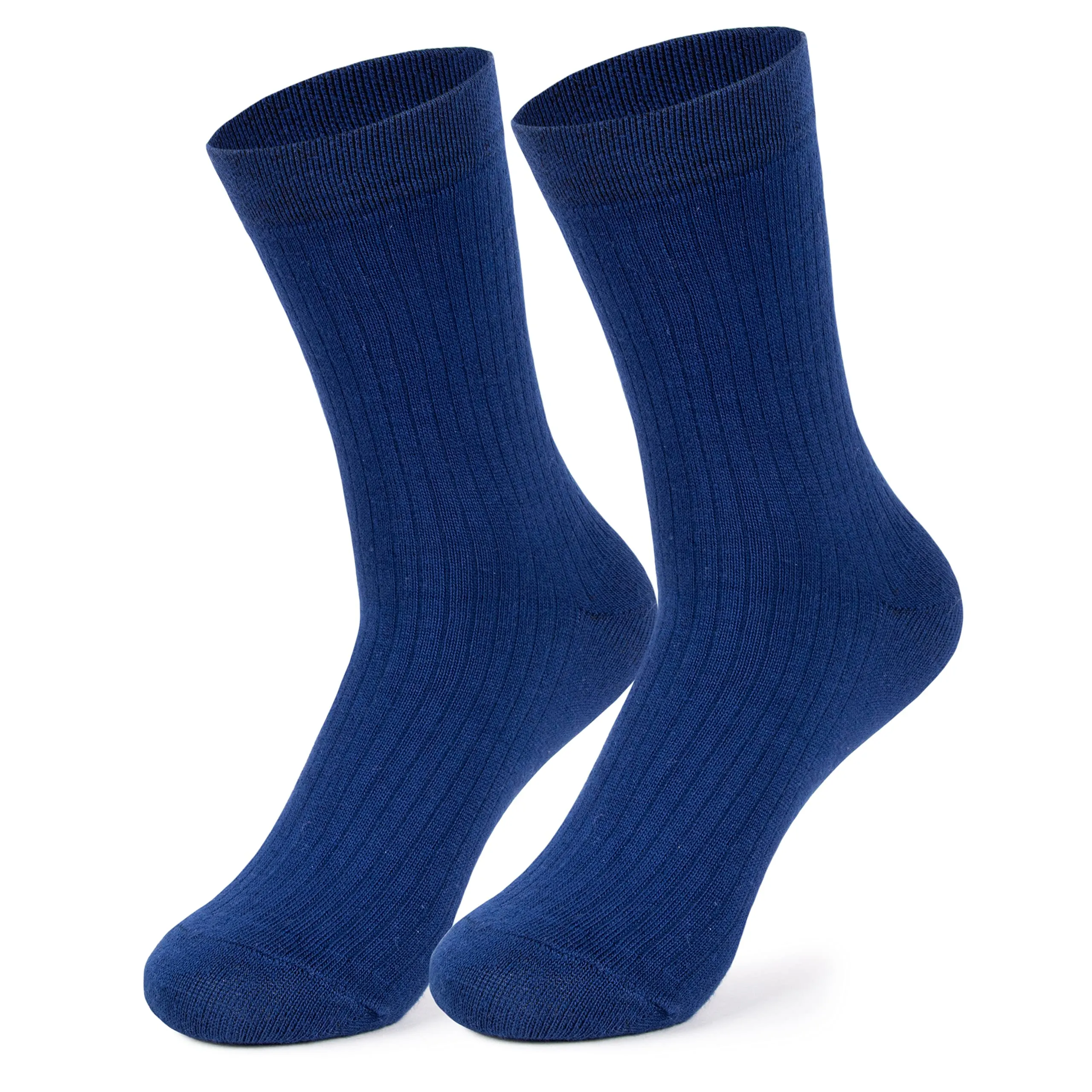 Mush Ultra-Soft, Odorless, Breathable Bamboo Calf Length Formal Socks (Navy Blue & Sky Blue, 4)