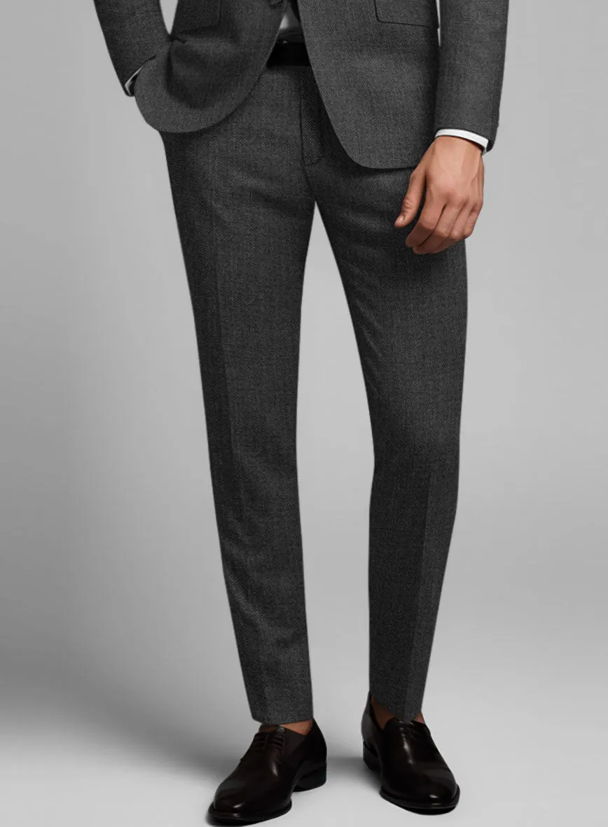 Napolean Sharkskin Charcoal Wool Tuxedo Suit