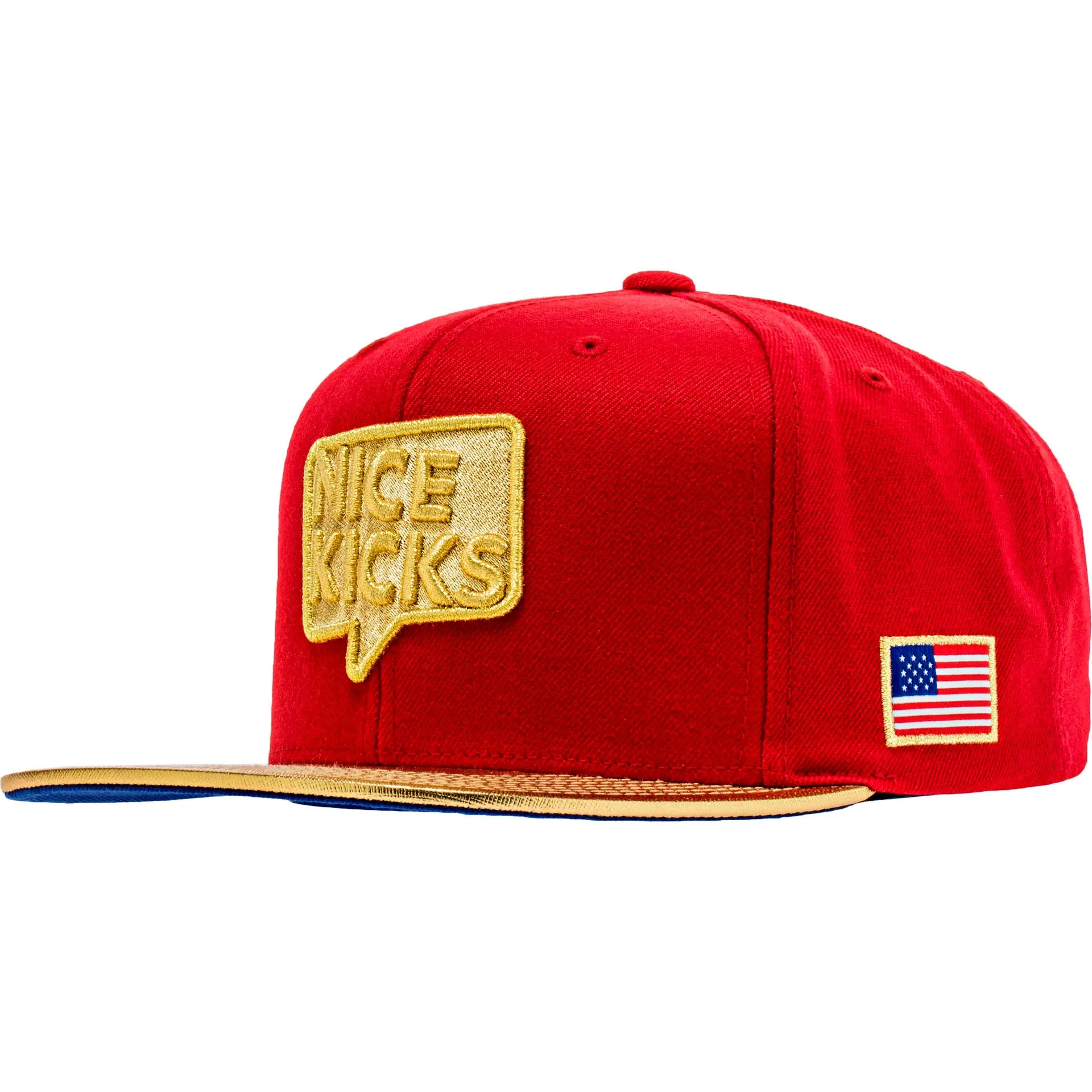 Nice Kicks X Mitchell & Ness "USA" Snapback Mens Hat - Red/Gold