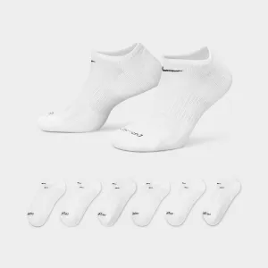 Nike Everyday Plus Cushioned Training No Show Socks (6 Pack) White / Black