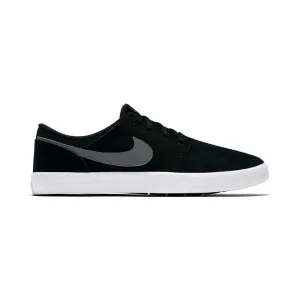 Nike SB Solarsoft Portmore II Suede Black Dark Grey White