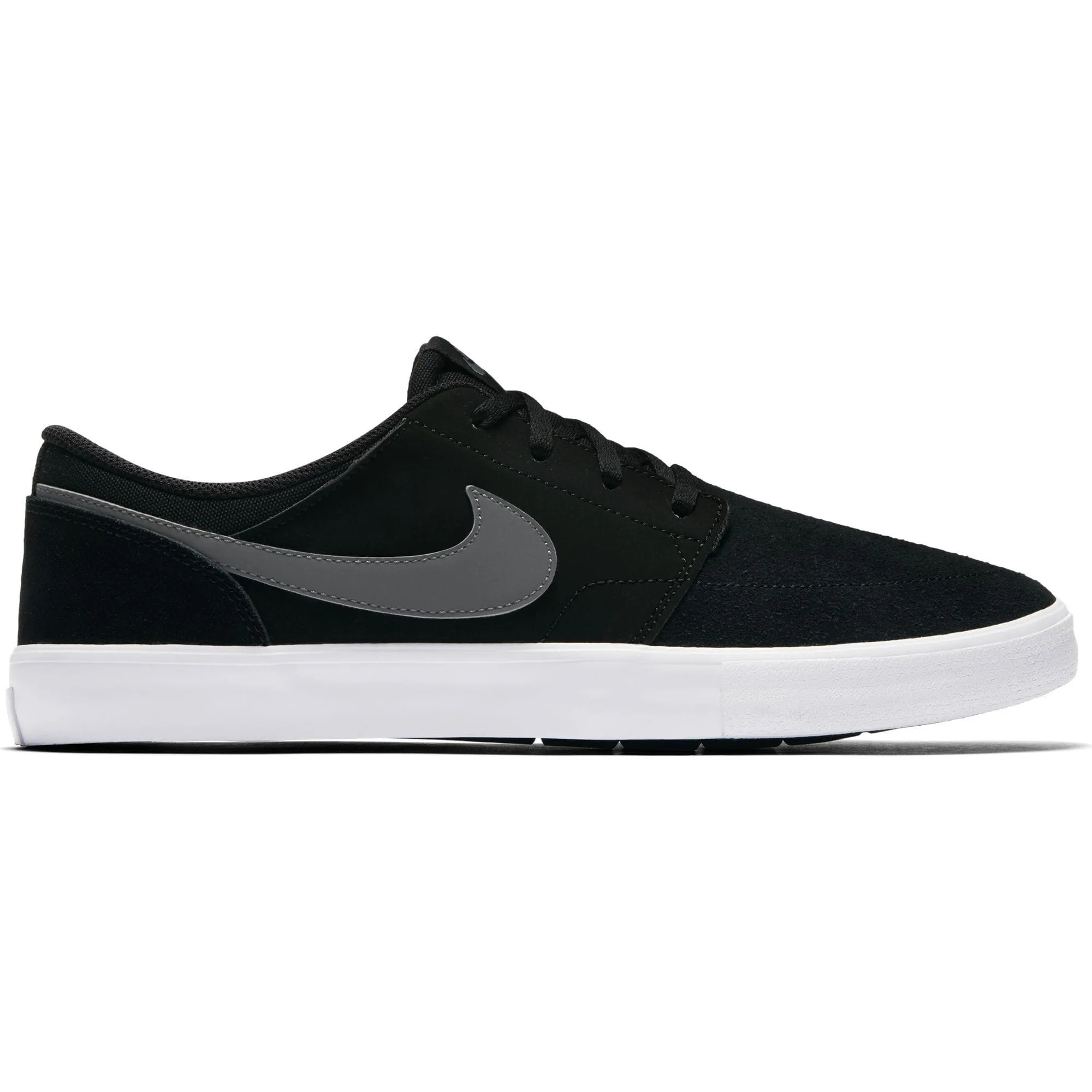 Nike SB Solarsoft Portmore II Suede Black Dark Grey White