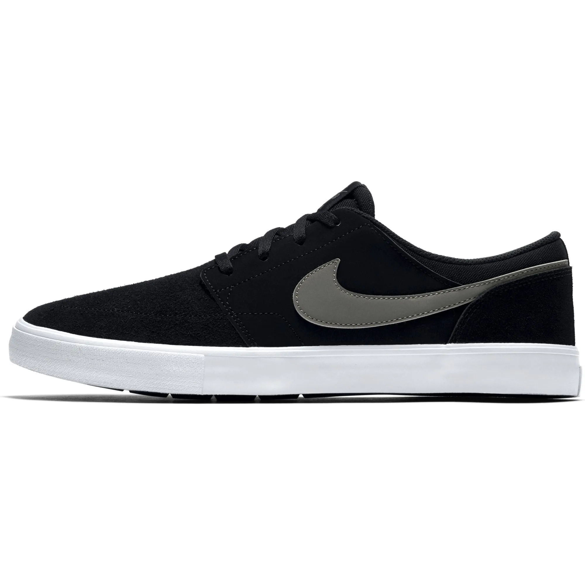 Nike SB Solarsoft Portmore II Suede Black Dark Grey White