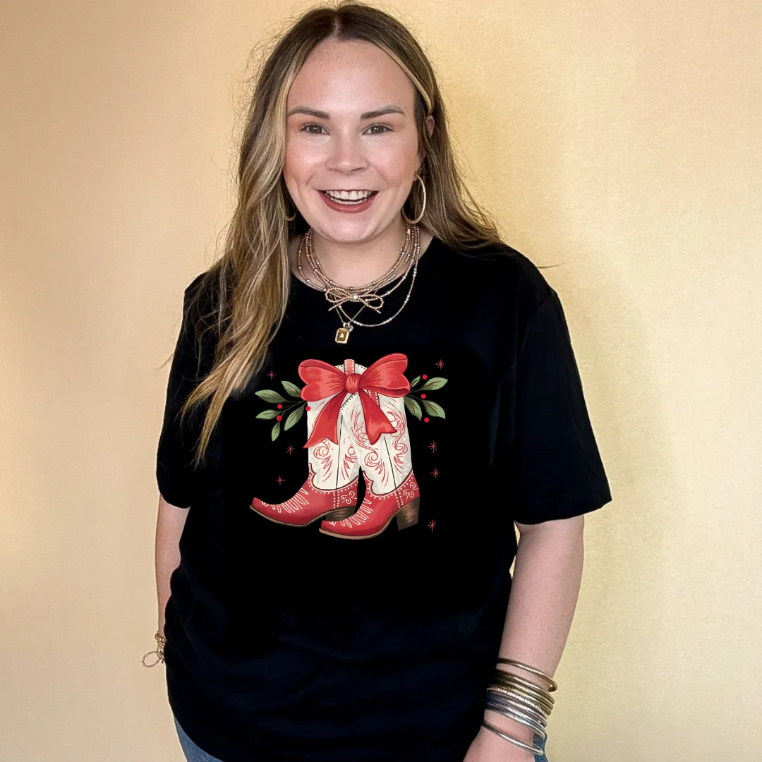 Online Exclusive | Holly Jolly Kicks Red Christmas Boots Graphic Tee in Multiple Color Options