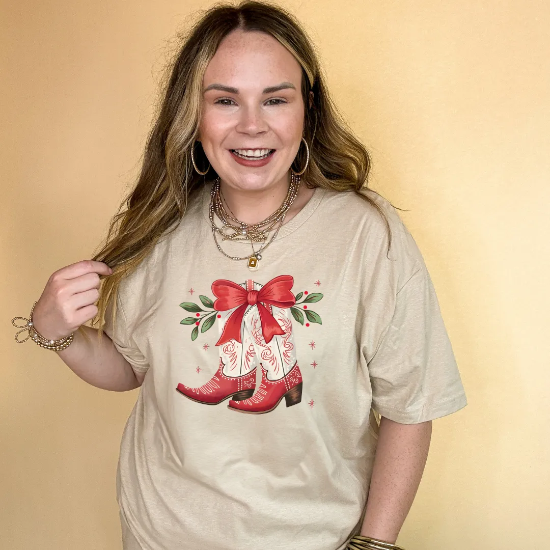 Online Exclusive | Holly Jolly Kicks Red Christmas Boots Graphic Tee in Multiple Color Options