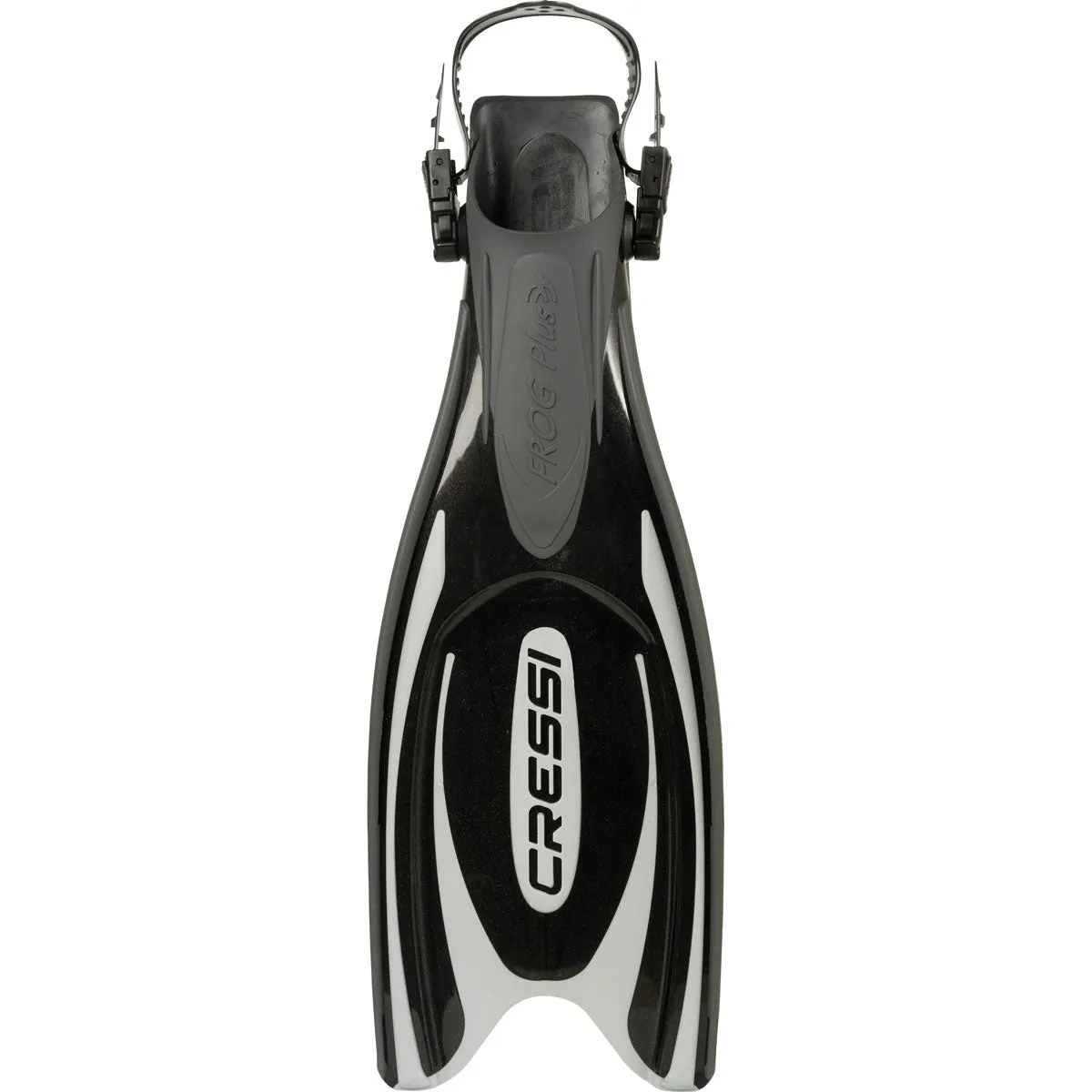 Open Box Cressi Frog Plus Open Heel Fins - Black-Large / XLarge