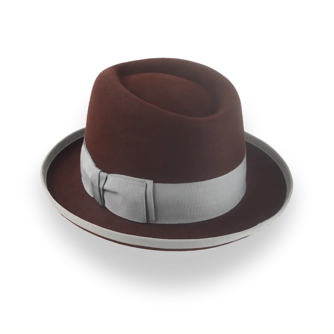 Oxblood Teardrop Crown Homburg Hat in Fur Felt | The Marathon