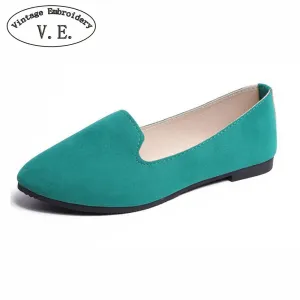 Plus Size Shoes Women Flats Candy Color Woman Loafers