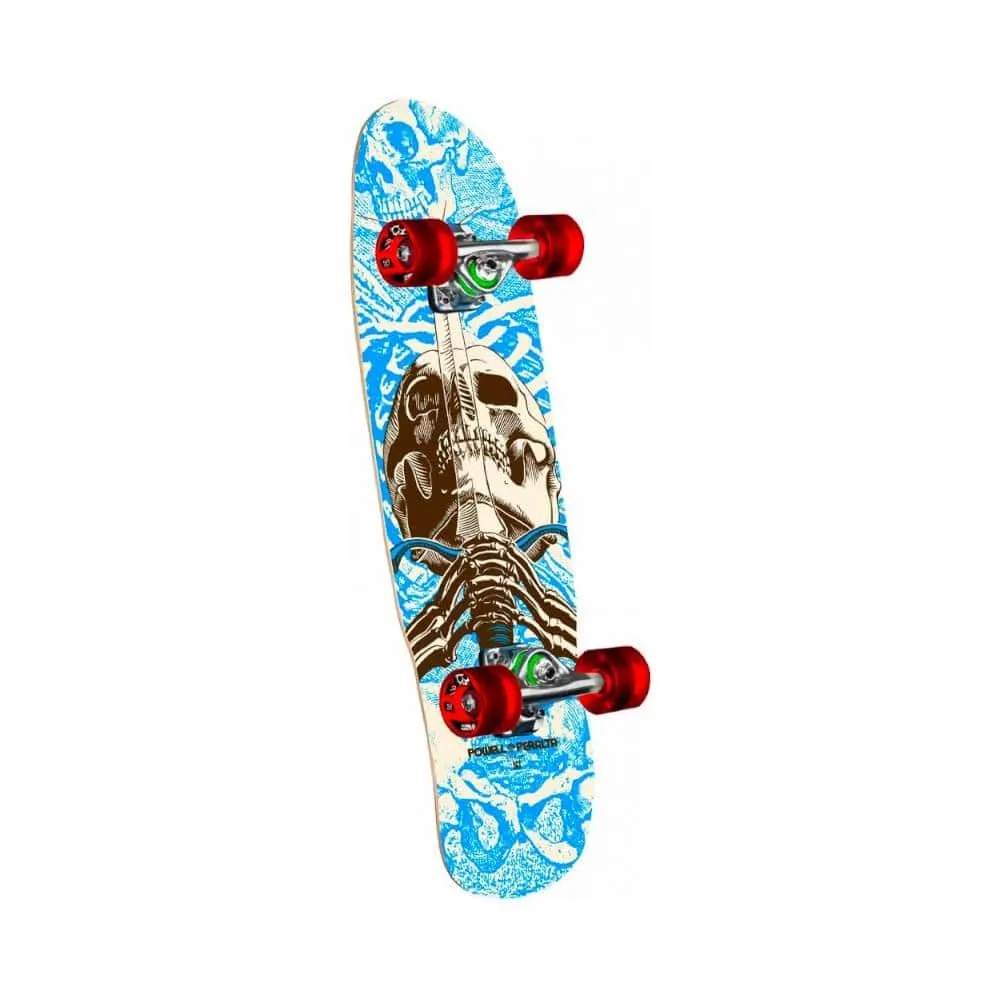 Powell Peralta Skateboard Complete Mini Skull & Sword 8.0" x 30" Blue 13.375" WB