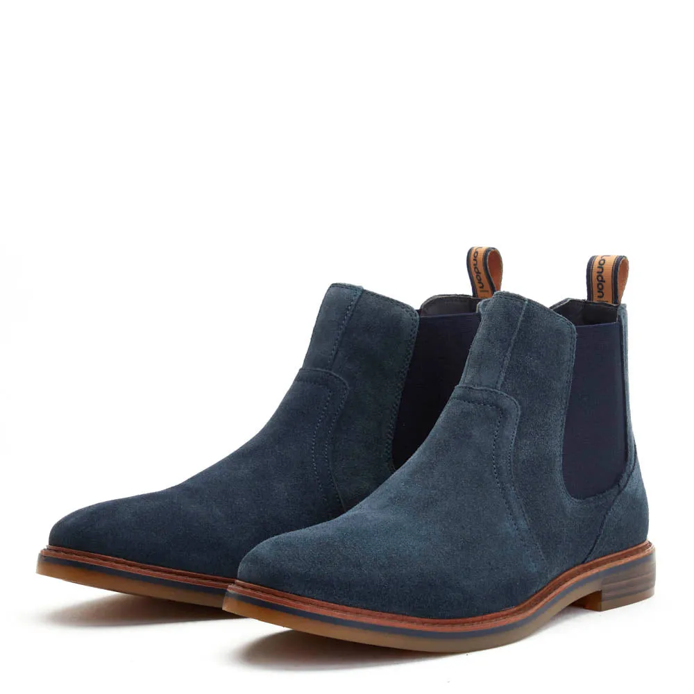 Rampton Suede Navy Chelsea Boots