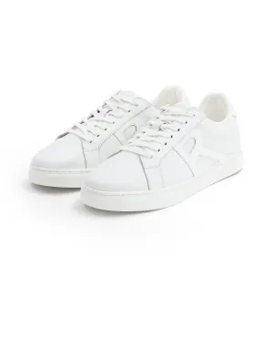 Rare Rabbit Men's Nova Pro Metallic White Patent Leather Low-Top Lace-Up Sneaker Shoes