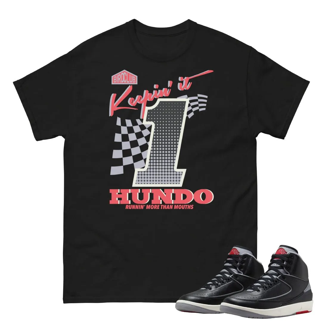 RETRO 2 BLACK CEMENT ONE HUNDO SHIRT