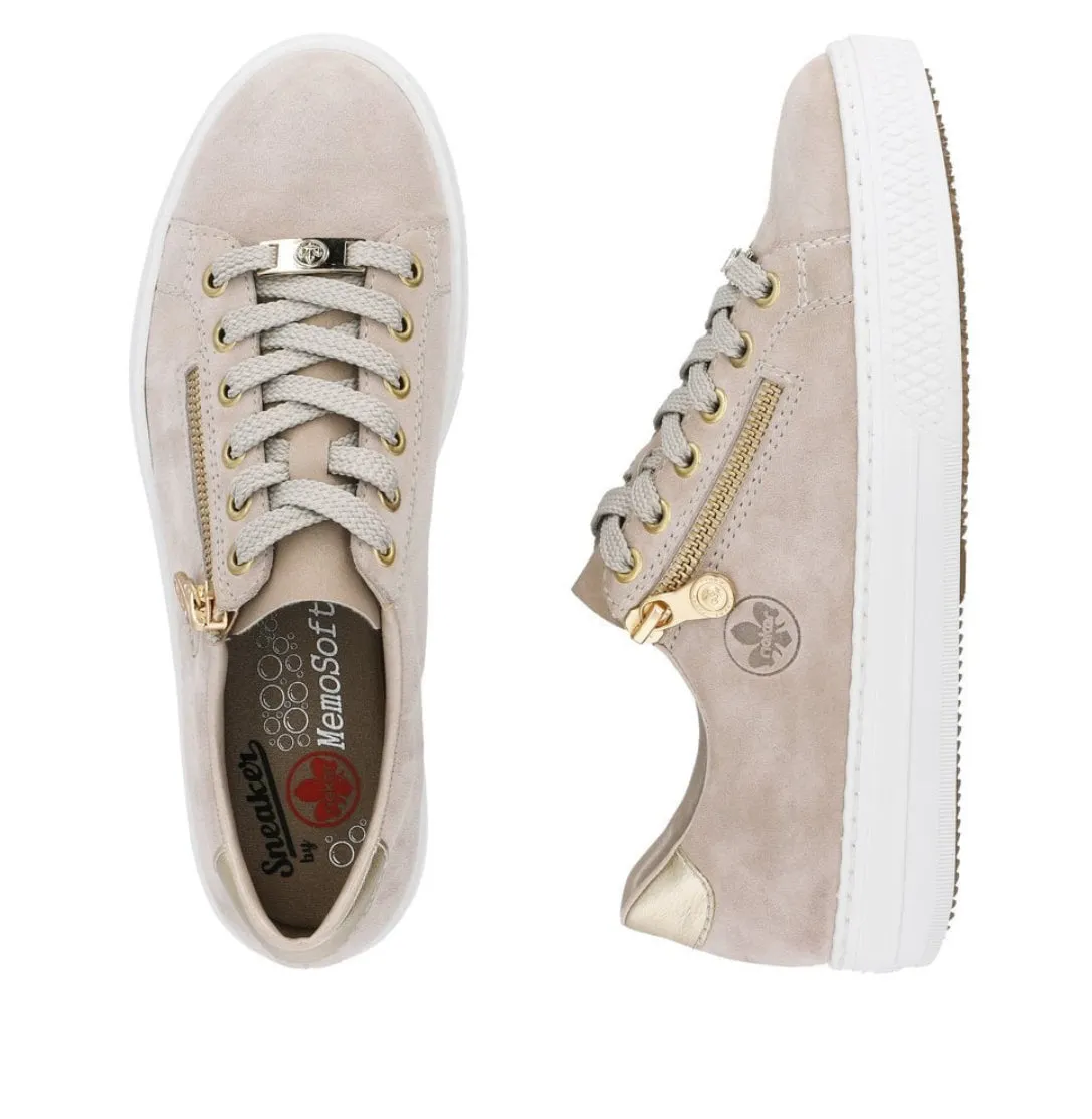 Rieker L59L1-60 Kasanga Nude Leather Trainers