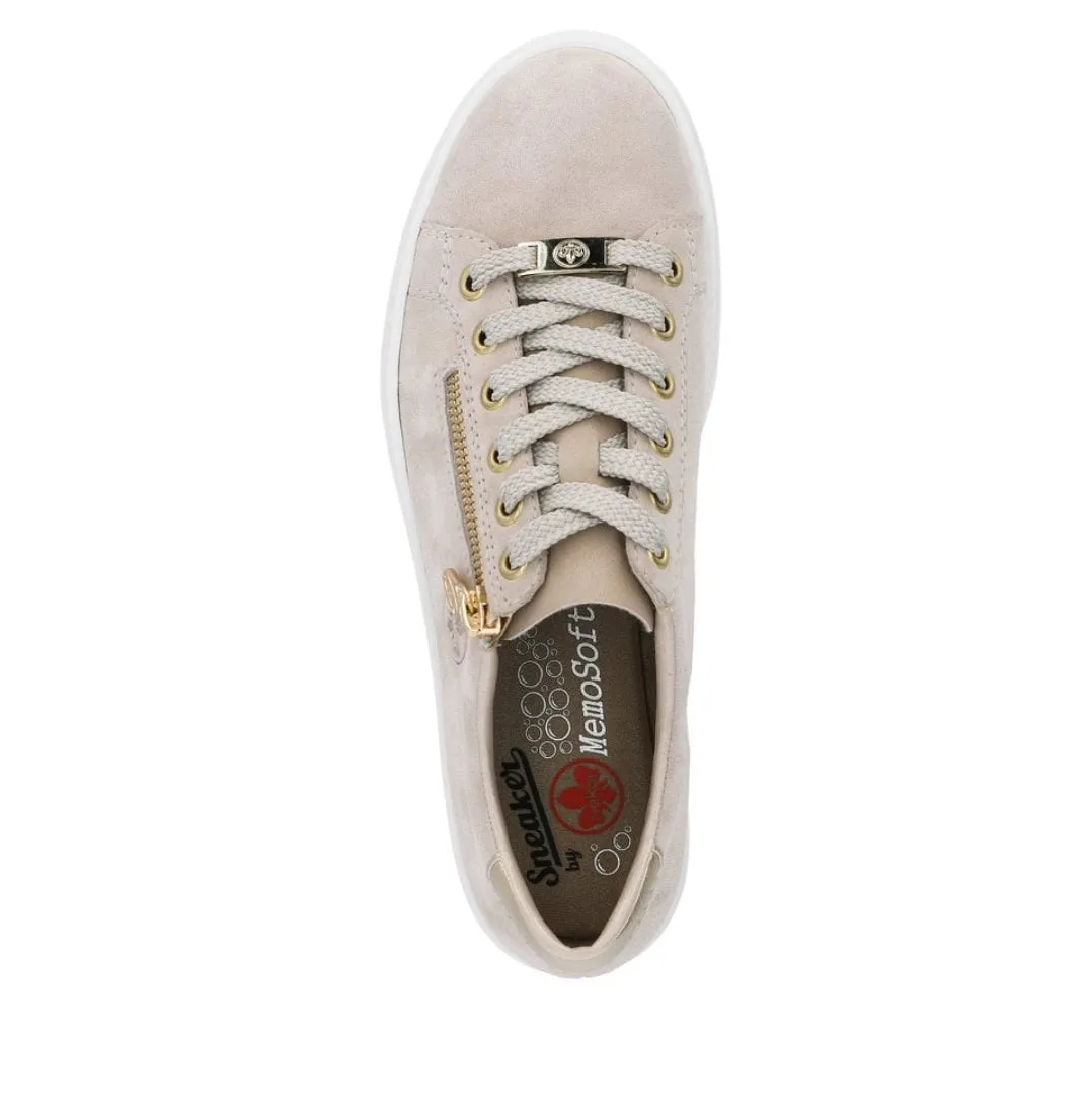 Rieker L59L1-60 Kasanga Nude Leather Trainers