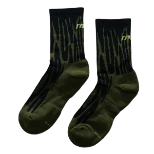 RNNR - Marathon Crew Sock - Drippy Cheetah Green