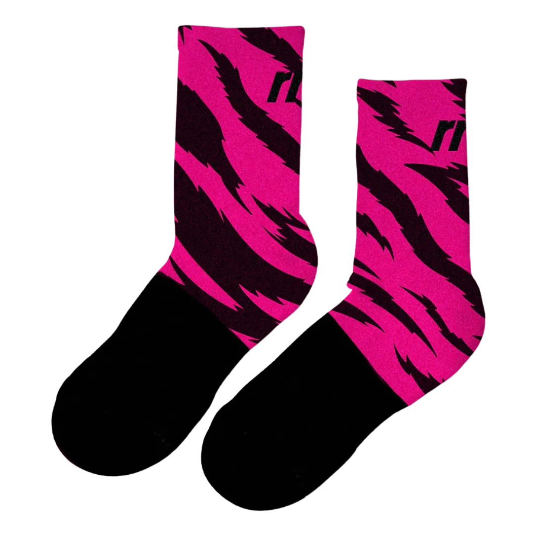 RNNR - Marathon Crew Sock - Pink Tiger