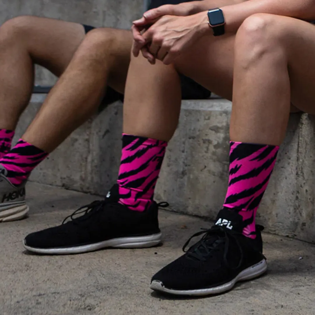 RNNR - Marathon Crew Sock - Pink Tiger