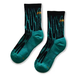 Rnnr  Marathon Sock - Drippy Cheetah Teal