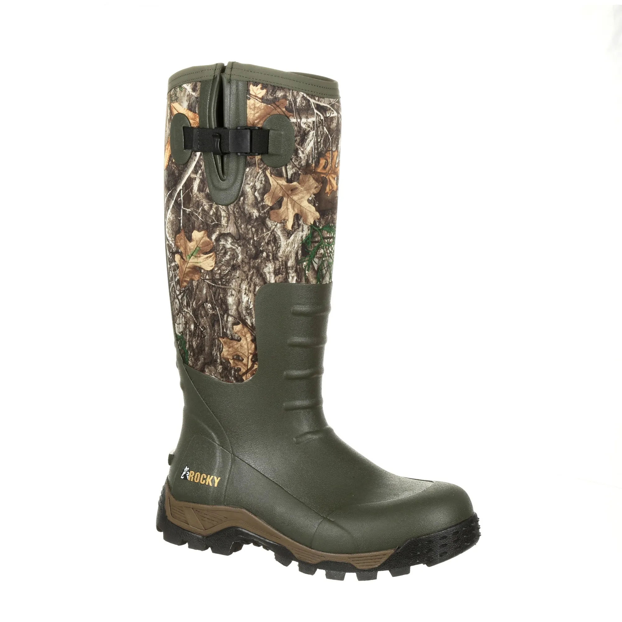 Rocky Mens Realtree Edge Rubber Pro Outdoor Hunting Boots