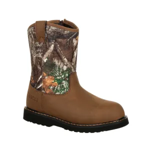 Rocky Youth Realtree Edge Leather Lil Ropers Outdoor Hunting Boots