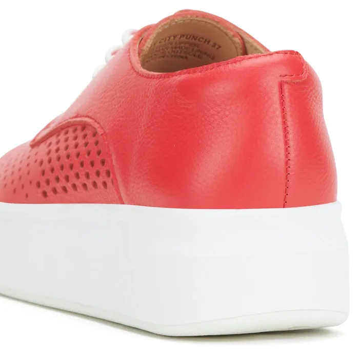 Rollie Womens Derby City Punch Red Leather Trainer