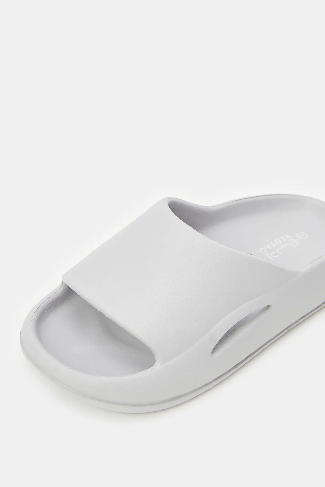 Senior Boys Grey Moulded Platform Slide