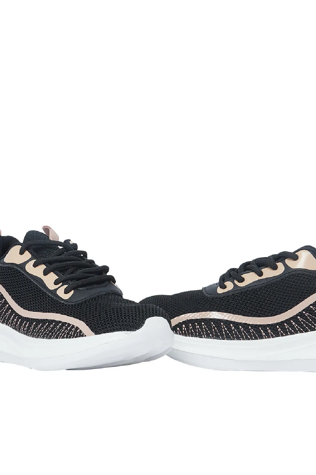 Senior Girls Black Lace-Up Trainer