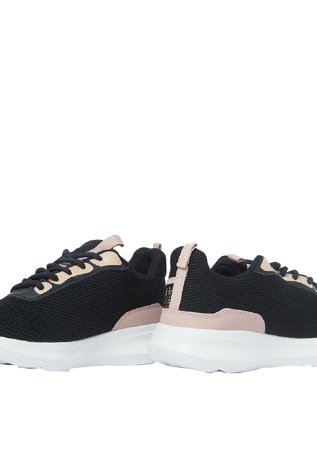 Senior Girls Black Lace-Up Trainer