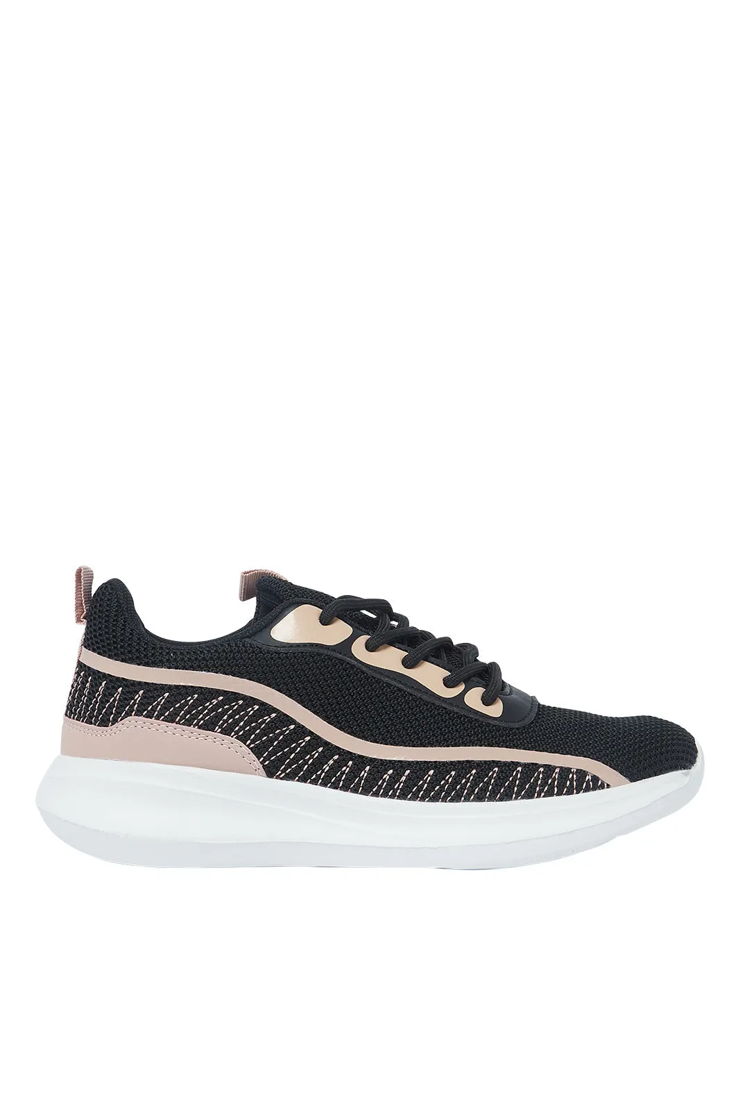 Senior Girls Black Lace-Up Trainer