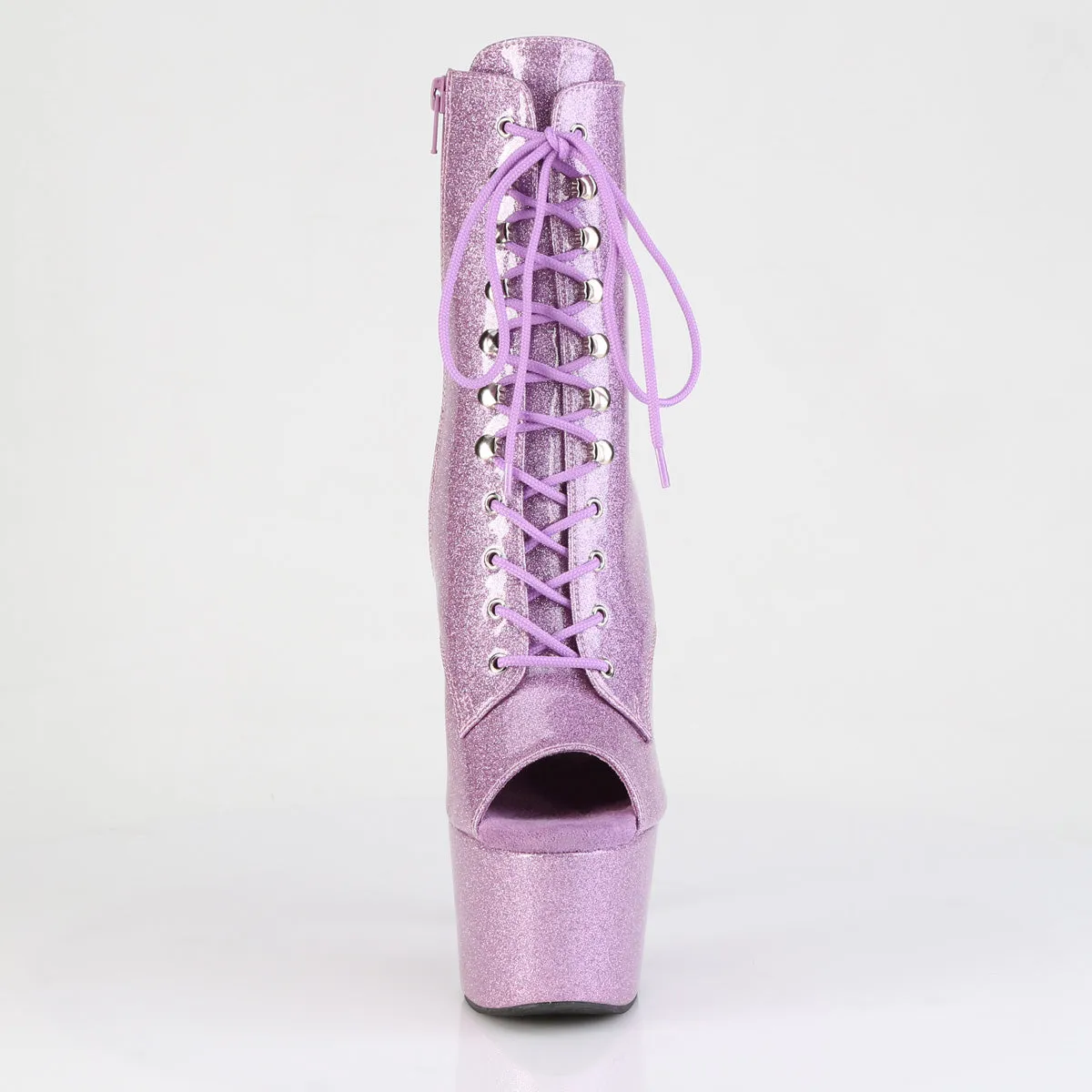 Sexy Devil Adore-1021GP Glitter Peep Toe Platform Boots Lilac