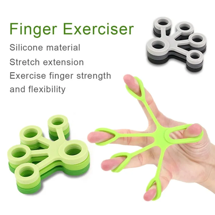 Silicone Finger Trainer Device Fan-shaped Pull Ring(Dark Gray)