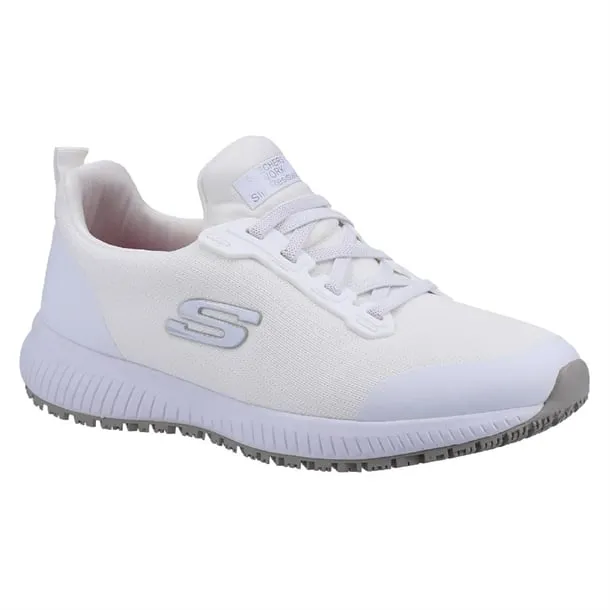 Skechers Womens Slip Resistant Squad Trainers White 37 - BA154-37