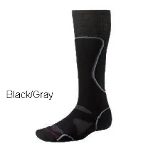 SmartWool PhD Ski Medium Over the Calf Sock/Black-Grey-Closeout