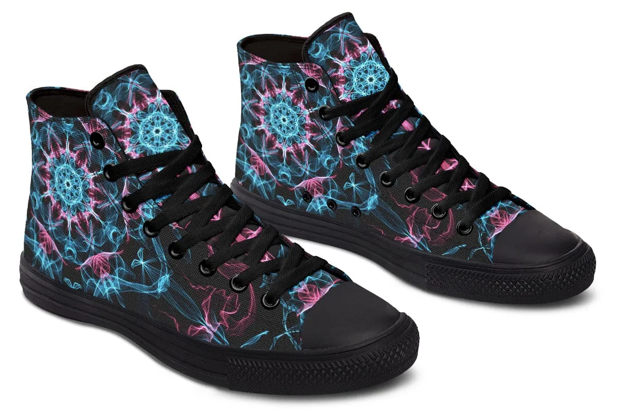 Smokey Blue Mandala High Top Shoes