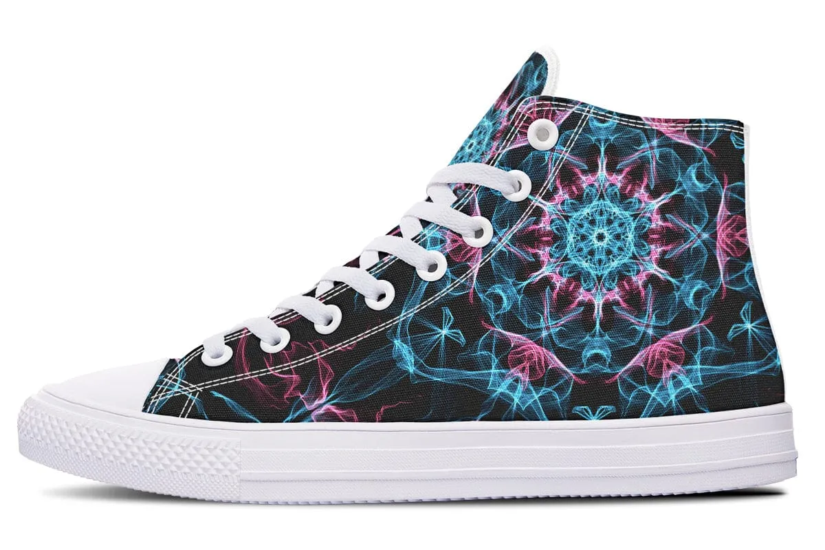 Smokey Blue Mandala High Top Shoes