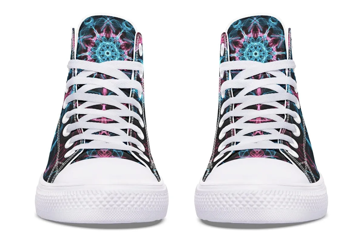 Smokey Blue Mandala High Top Shoes