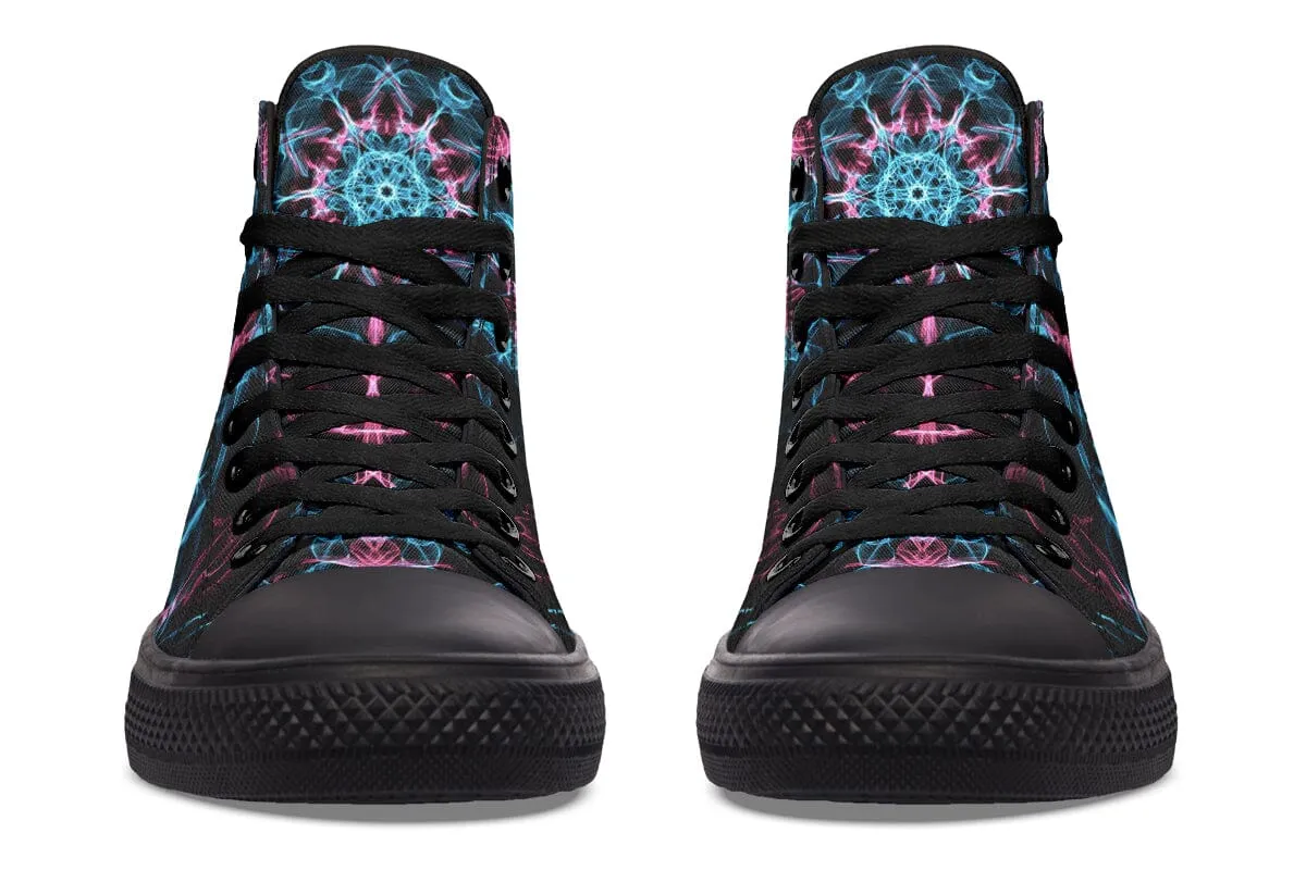 Smokey Blue Mandala High Top Shoes