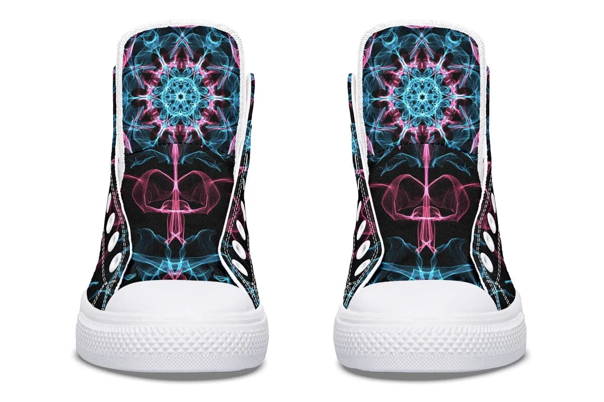 Smokey Blue Mandala High Top Shoes