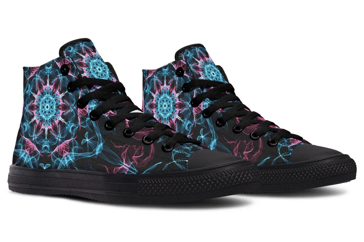 Smokey Blue Mandala High Top Shoes